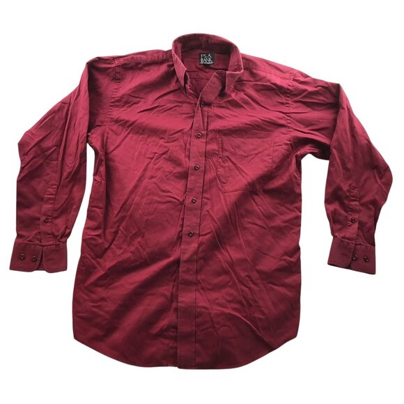 Jos. A. Bank Mens Shirts Medium Travelers Collection Long Sleeve Button Up Red - Picture 1 of 8